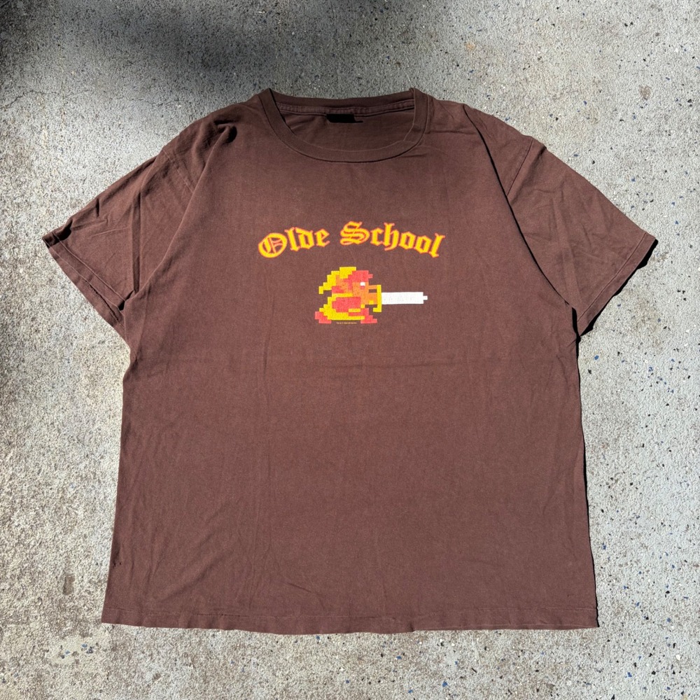 Vintage 2004 Nintendo Legend of Zelda Olde School 8-Bit Link T-Shirt Brown XXL